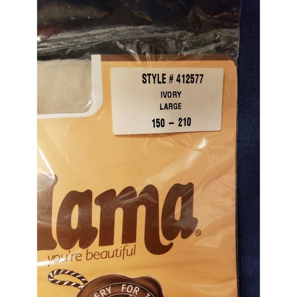 Vintage Big Mama Pantyhose Plus Size Hosiery Ivory Large L new in packaging - Picture 4 of 6